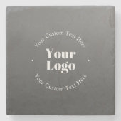 Uw zakelijke Logo of ontwerp en bewerkbare tekst Stenen Onderzetter (Voorkant)