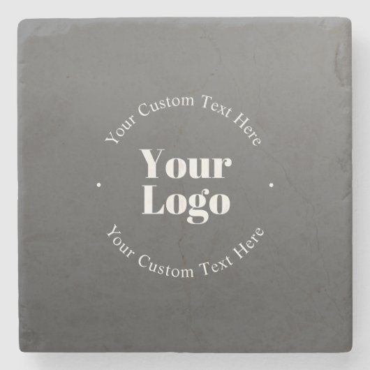 Uw zakelijke Logo of ontwerp en bewerkbare tekst Stenen Onderzetter (Voorkant)