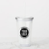 Uw zakelijke Logo of ontwerp | Vet Bewerkbare teks Acryl Drinkbeker (Voorkant)