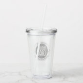 Uw zakelijke Logo of ontwerp | Vet Bewerkbare teks Acryl Drinkbeker (Achterkant)