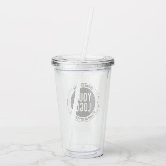 Uw zakelijke Logo of ontwerp | Vet Bewerkbare teks Acryl Drinkbeker (Achterkant)