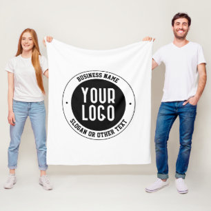 Uw zakelijke Logo of ontwerp   Vet Bewerkbare teks Fleece Deken