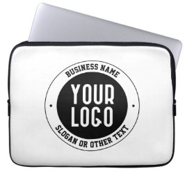 Uw zakelijke Logo of ontwerp | Vet Bewerkbare teks Laptop Sleeve