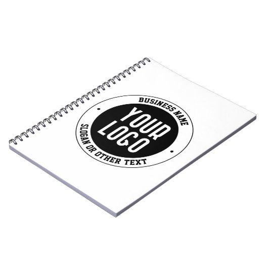 Uw zakelijke Logo of ontwerp | Vet Bewerkbare teks Notitieboek (Linkerzijde)