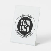 Uw zakelijke Logo of ontwerp | Vet Bewerkbare teks Reclamebord Met Voetstuk (Voorkant)