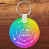Uw zakelijke Logo Ombré Rainbow-lgbt Sleutelhanger (Voorkant)