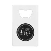 Uw zakelijke Logo op Black Circle Creditkaart Flessenopener (Voorkant)