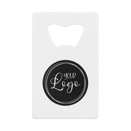 Uw zakelijke Logo op Black Circle Creditkaart Flessenopener (Voorkant)