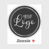 Uw zakelijke Logo op Black Circle Sticker (Vel)