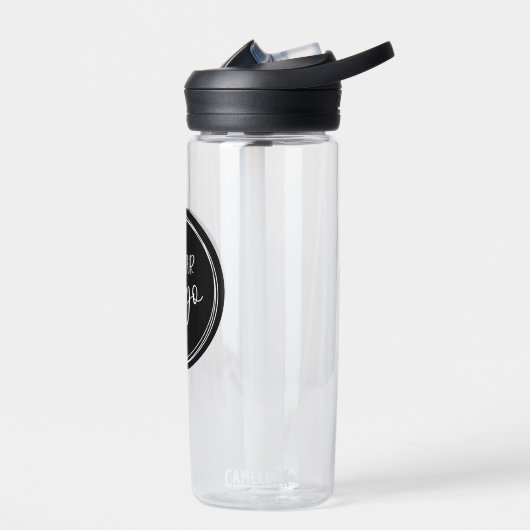 Uw zakelijke Logo op Black Circle Waterfles (Links)