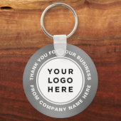 Uw zakelijke Logo op Silver Grey Hartelijk dank Sleutelhanger (Voorkant)