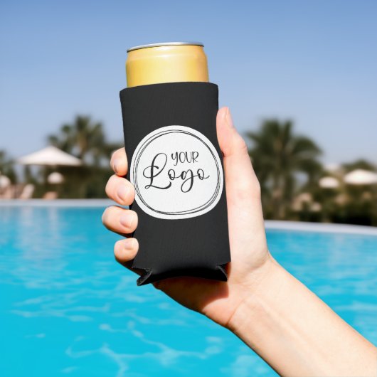 Uw zakelijke Logo op White Circle Seltzer Blikjeskoeler (Insitu Zwembad)