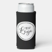Uw zakelijke Logo op White Circle Seltzer Blikjeskoeler (Seltzer Voorkant)