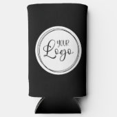 Uw zakelijke Logo op White Circle Seltzer Blikjeskoeler (Voorkant)