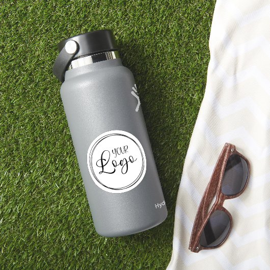 Uw zakelijke Logo op White Circle Sticker (HydroFlask Insitu)