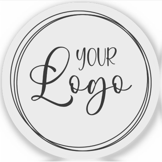 Uw zakelijke Logo op White Circle Sticker (Voorkant)