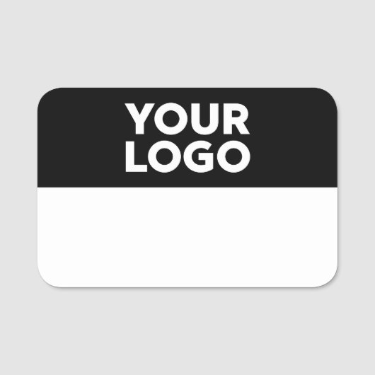 Uw zakelijke Logo op zwarte herbruikbare droog wis Naamplaatje (Voorkant)