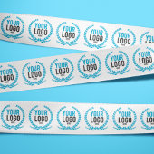 Uw zakelijke Logo over patroonwit Satijnen Lint