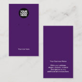 Uw zakelijke Logo Paarse Veroorzaagkaart Visitekaartje (Voorkant / Achterkant)