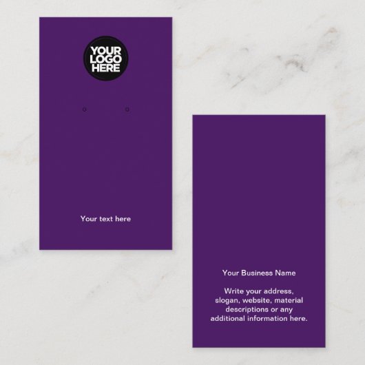 Uw zakelijke Logo Paarse Veroorzaagkaart Visitekaartje (Voorkant / Achterkant)