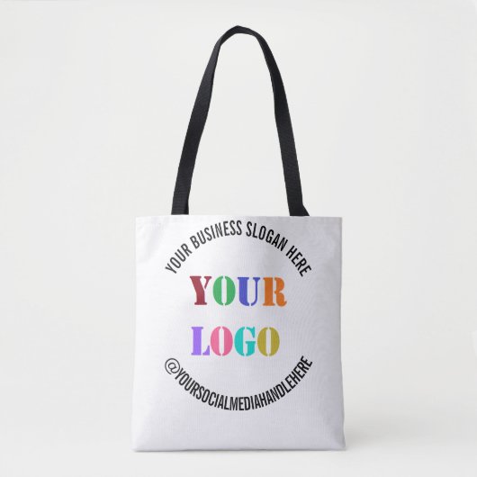 Uw zakelijke Logo Promotie Sociale Media Naam Tote Bag (Voorkant)