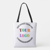 Uw zakelijke Logo Promotie Sociale Media Naam Tote Bag (Achterkant)