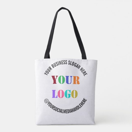 Uw zakelijke Logo Promotie Sociale Media Naam Tote Bag (Achterkant)