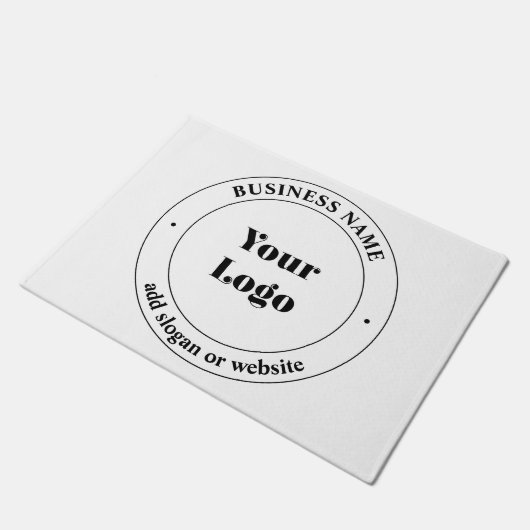 Uw zakelijke Logo & promotietekst | Wit Deurmat (Schuin)