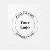 Uw zakelijke Logo & promotietekst | Wit Fleece Deken (Voorkant)