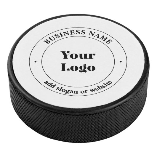 Uw zakelijke Logo & promotietekst | Wit Hockey Puck (3/4)