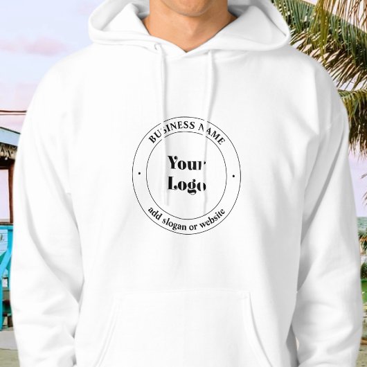 Uw zakelijke Logo & promotietekst | Wit Hoodie