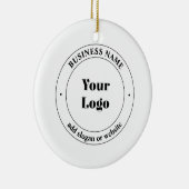 Uw zakelijke Logo & promotietekst | Wit Keramisch Ornament (Rechts)