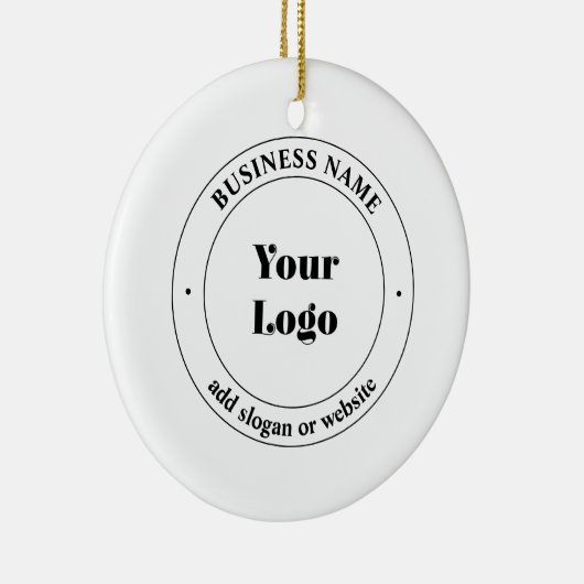 Uw zakelijke Logo & promotietekst | Wit Keramisch Ornament (Rechts)