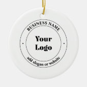 Uw zakelijke Logo & promotietekst | Wit Keramisch Ornament (Voorkant)