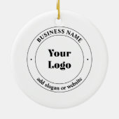 Uw zakelijke Logo & promotietekst | Wit Keramisch Ornament (Achterkant)