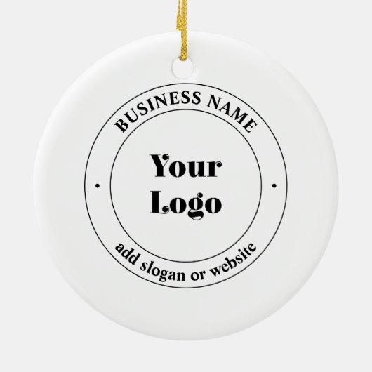 Uw zakelijke Logo & promotietekst | Wit Keramisch Ornament (Achterkant)