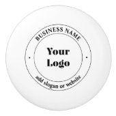 Uw zakelijke Logo & promotietekst | Wit Keramische Knop (Voorkant)