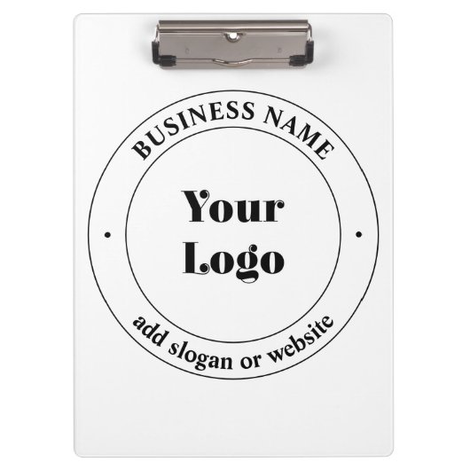 Uw zakelijke Logo & promotietekst | Wit Klembord (Voorkant)