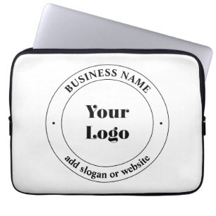 Uw zakelijke Logo & promotietekst   Wit Laptop Sleeve