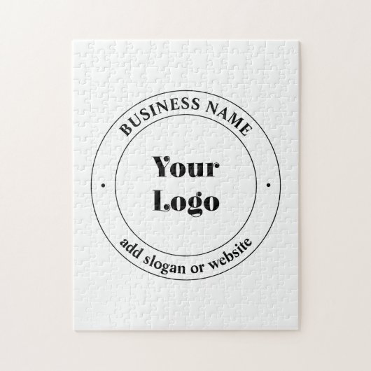 Uw zakelijke Logo & promotietekst | Wit Legpuzzel (Verticaal)