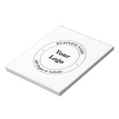 Uw zakelijke Logo & promotietekst | Wit Notitieblok (Linkerzijde)