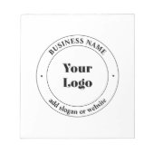 Uw zakelijke Logo & promotietekst | Wit Notitieblok (Voorkant)