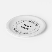 Uw zakelijke Logo & promotietekst | Wit Papieren Bordje (Gekanteld)