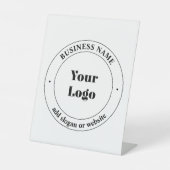 Uw zakelijke Logo & promotietekst | Wit Reclamebord Met Voetstuk (Voorkant)