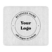 Uw zakelijke Logo & promotietekst | Wit Snijplank (Voorkant)