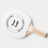 Uw zakelijke Logo & promotietekst | Wit Tafeltennisbatje (Zijkant)