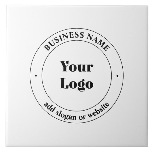 Uw zakelijke Logo & promotietekst | Wit Tegeltje (Voorkant)