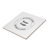 Uw zakelijke Logo & promotietekst | Wit Tegeltje (Zijkant)
