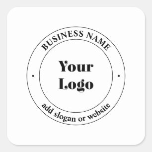 Uw zakelijke Logo & promotietekst   Wit Vierkante Sticker