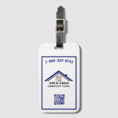 Uw zakelijke Logo QR-code Bagagelabel (Voorkant (verticaal))